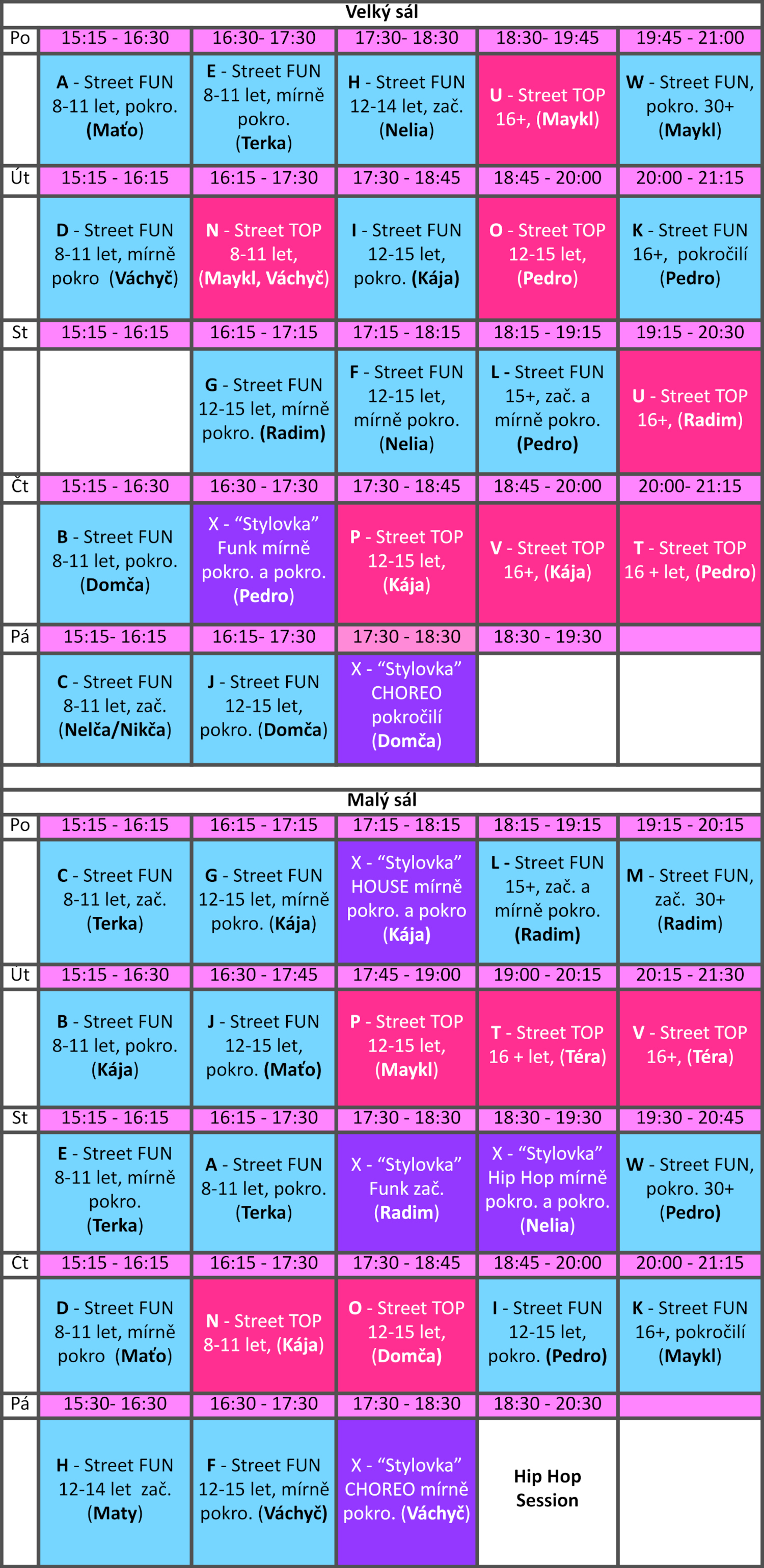 Rozvrh 26/27